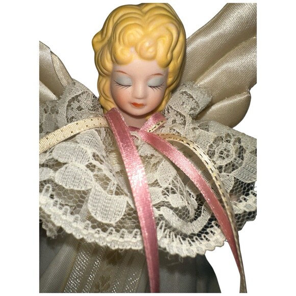 Joybrite Porcelain Face Angel Christmas Ornament Tree Topper - Picture 2 of 16